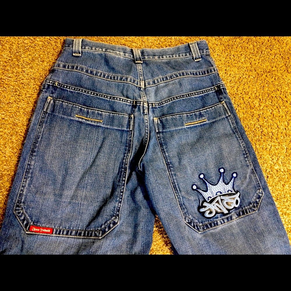 Vintage JNCO Men’s Wide Leg Skater Jeans 32x30 Embroidered Crown